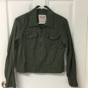 Mossimo XS Cropped Jacket Olive Green